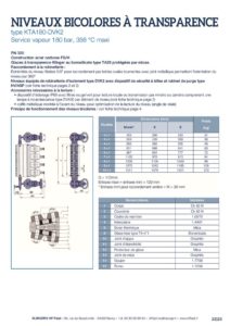 thumbnail of KLINGER INDICATEURS DE NIVEAU-fiche technique-niveaux vapeur bicolores 3